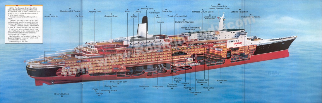 QE2 Cutaway drawing from the 1982 Brochure