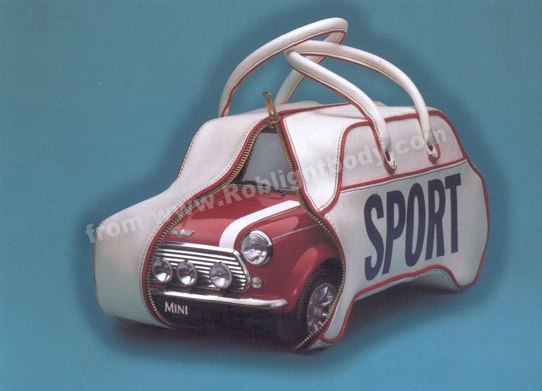Classic Mini in sports bag Postcard
