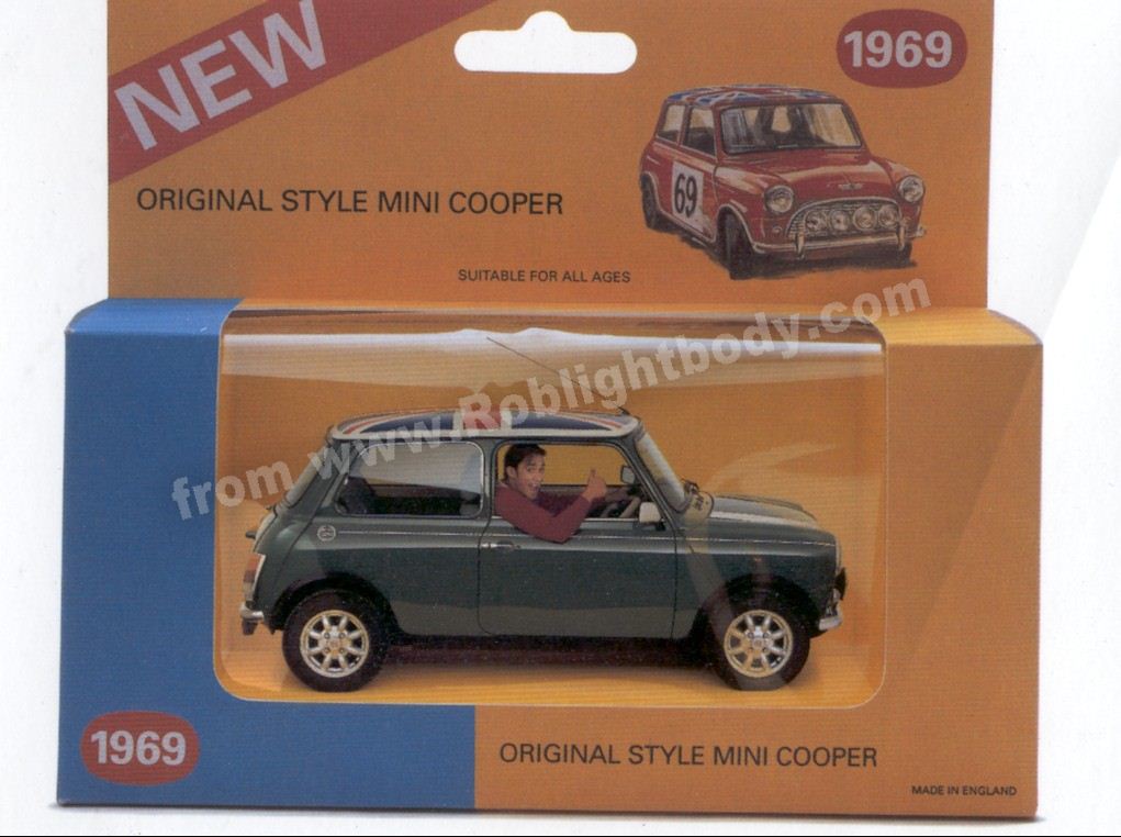 Original Style classic Mini Cooper (a Corgi-style Mini in a toy box)