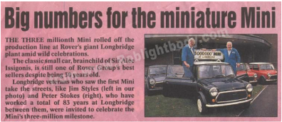 Big numbers for the miniature Mini