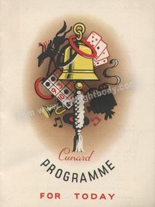RMS Saxonia Programme of Events for August 21st 1958