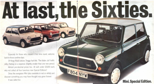 At last, the sixties, Mini Advert